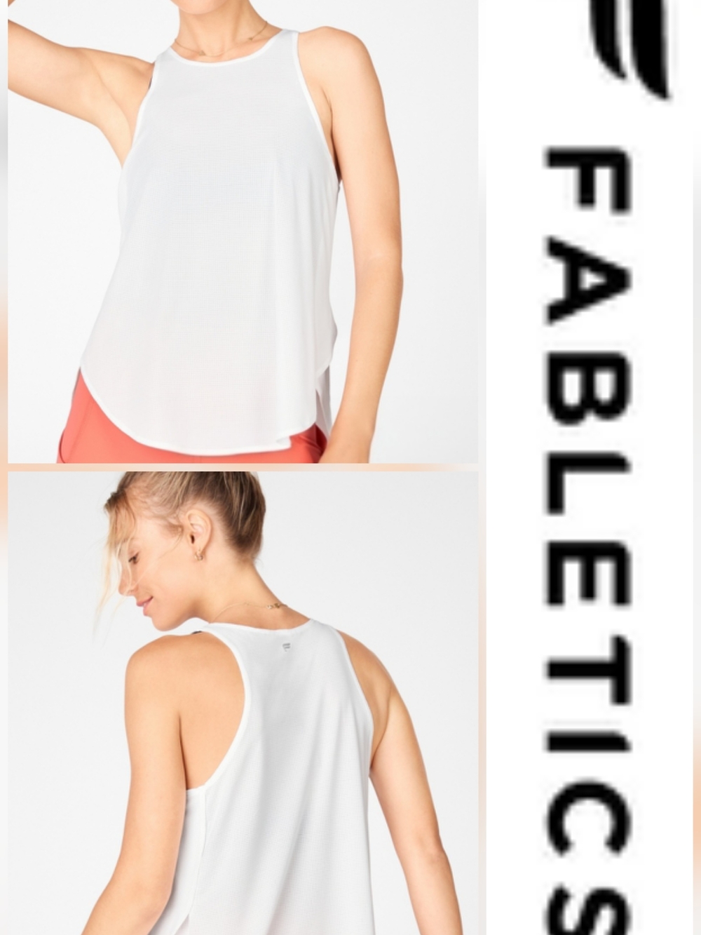 3 For $30 Fabletics Cashel Cropped Swing Mesh Tank In White